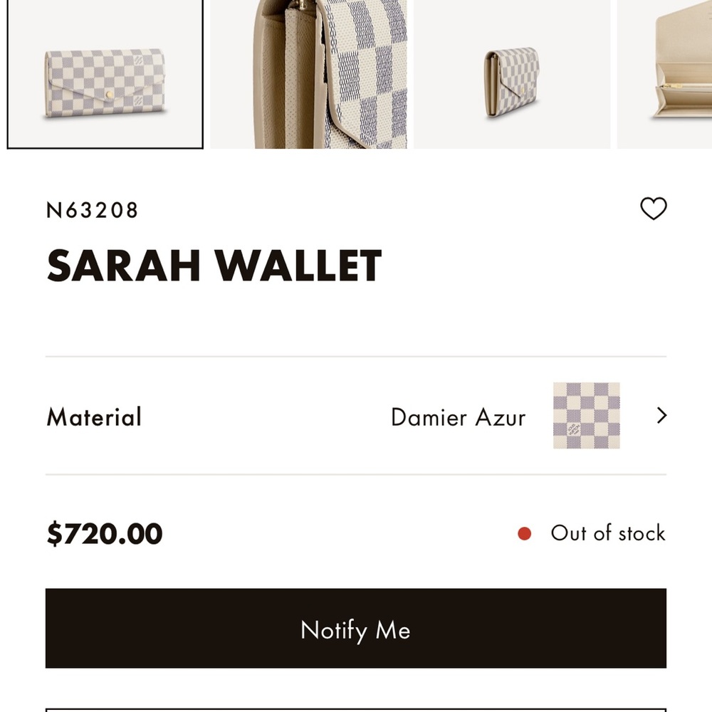 AUTH LOUIS VUITTON Damier Azur Portefeuille Sarah Wallet - Picture 8 of 8